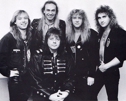 The Sweet im Jahr 1991 mit Drummer Bodo Schopf (linksaußen im Bild). Foto: Promo