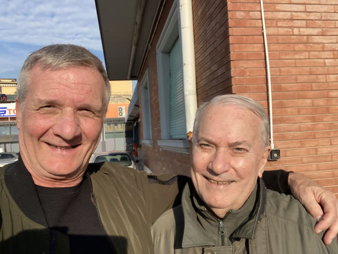 Un selfie all'uscita dell'Antica Trattoria del Pontelungo