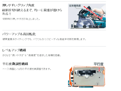 押しやすいグリップ角度材料を切り終えるまで、均一に荷重が掛けられる！切断時の押しやすさが向上しました。