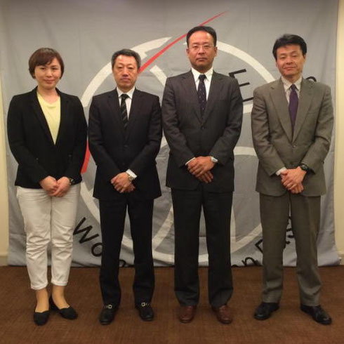 (左から)富士通:薮内HC、JX-ENEOS:佐藤HC、トヨタ自動車:後藤HC、デンソー:小嶋HC
