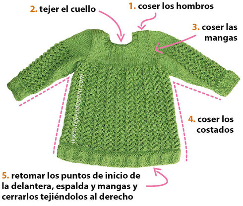 Vestidos tejidos a palillos paso a paso best sale