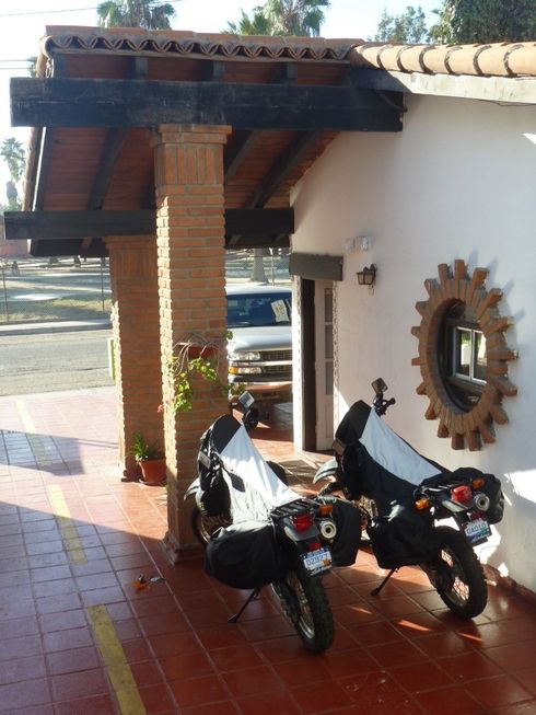 Bikes safe and sound at Las Dunas hotel in Ensenada