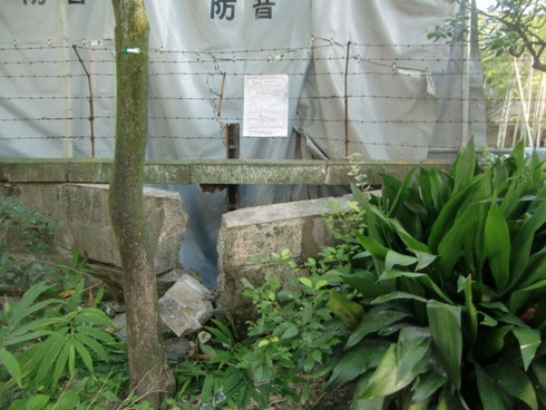 ９月２６日工事中に泉岳寺参道側にある壁が壊されました。なんと中門から１０メートル離れていなところの壁が！これがもし中門のところだったら、確実に中門が壊されてしまいました。まずは中門に何も起こらなくて良かったです。