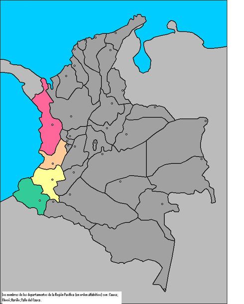 mapa del pacífico colombiano