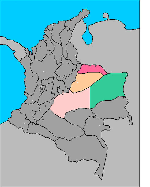 mapa de la región del orinoco o orinoquía colombiana