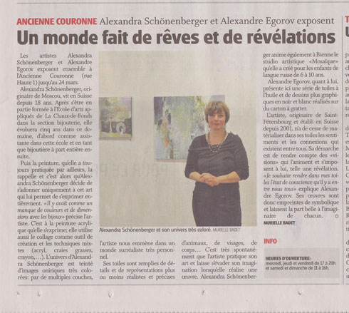 Journal du Jura, lundi 17 mars, 2014