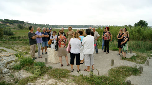 historique du chemin et de la villa du temple de Venus relaté par la présidente du parc culturel du Biterois
