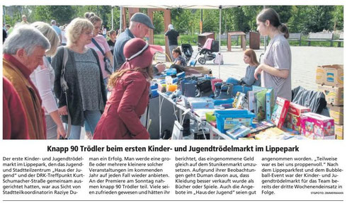 WA 17.09.19 - Knapp 60 Trödler beim ersten Kinder- und Jugendtrödelmarkt im Lippepark