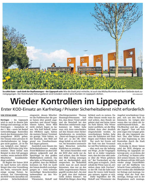 12.04.2019 - Wieder Kontrolle im Lippepark - Aufräumarbeiten