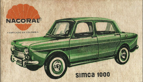 Caja del Simca 1000, ref. 2001, fabricado en Cúcuta (Colombia). Impresión: Editorial Andes.