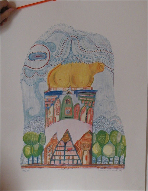 Busenturm, Lithographie 17/50 (ca. 45 x 60 cm)