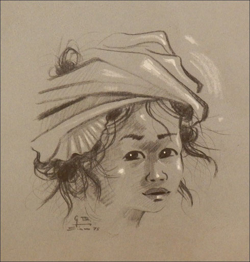 Karen-Mädchen, 1975, ca. 50 x 50 cm