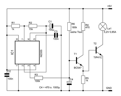 Dammerungsschalter schaltplan ne555 "Weicher" Blinker mit dem NE555 - Elektronische Basteleien