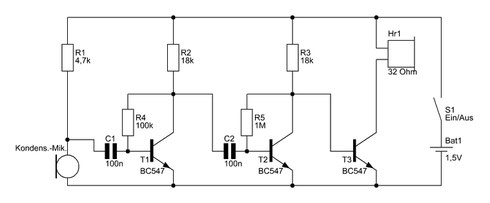 Einfacher Mikrofonverstärker für 1,5 Volt - Elektronische ...