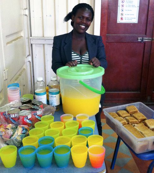 Can't dance on an empty stomach: Thabisa at the Jikeleza Dance feeding station working in Imizamo Yethu in  Hout Bay