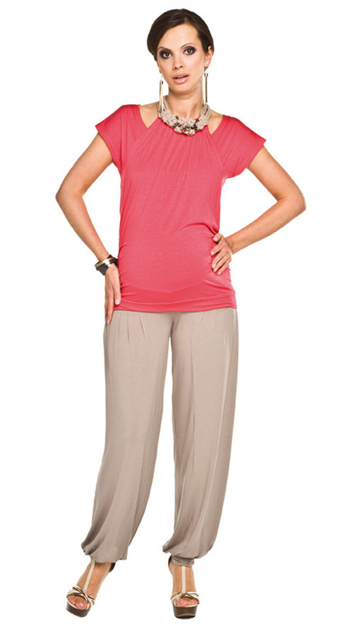 pink short sleeve maternity top