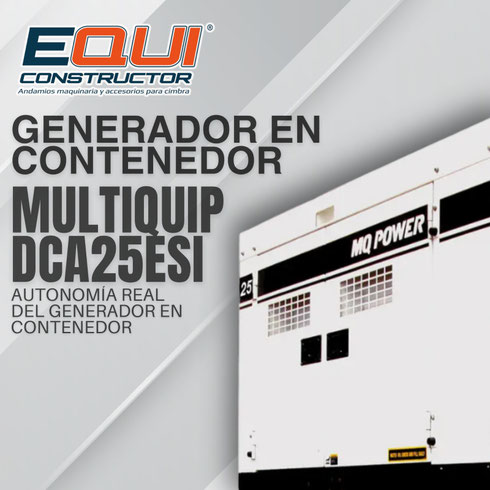 Autonomía real del Generador en contenedor MULTIQUIP - CIPSA modelo DCA25ESI con tanque lleno
