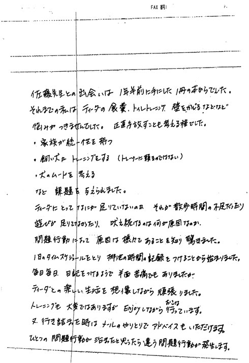 大阪府在住　トイプードル♂　５ヵ月（カウンセリング時）