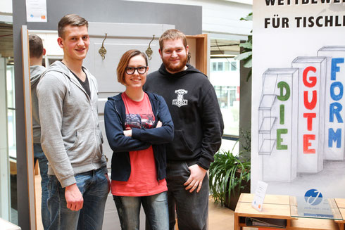 Die Sieger Lasse Oltmann 1. Lehrjahr, Dreifach-Siegerin Franziska Kühne 3. Lehrjahr und Dirk Oldenburg 2. Lehrjahr.