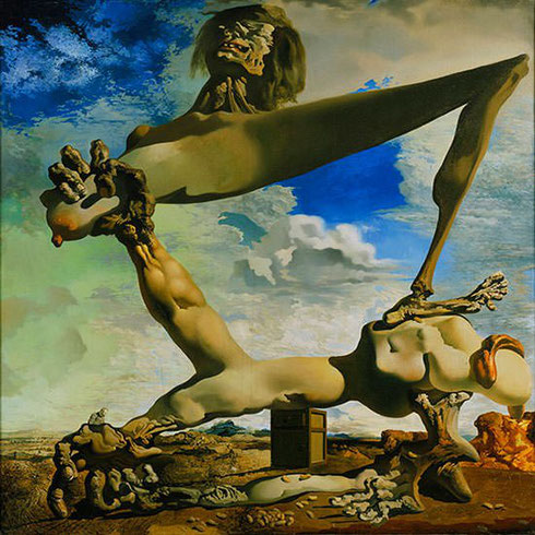 Soft Construction with Boiled Beans (Premonition of Civil War) - well-known paintings by dali