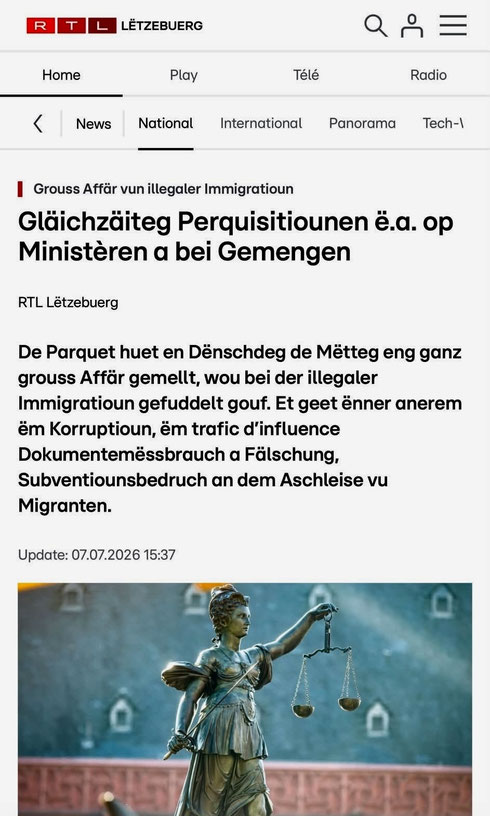 ▲ Screenshot vun der Original-RTL-Meldung vum 7. Juli 2026.