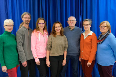 (von links nach rechts): Gabi Schollmeier, Reinhard Kiefer, Viktoria Schendik, Susanne Brenneis-Sehr, Reinhard Nies, Annelore Palme, Gerda Nies.