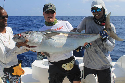Seychelles fishing jigging Amberjack