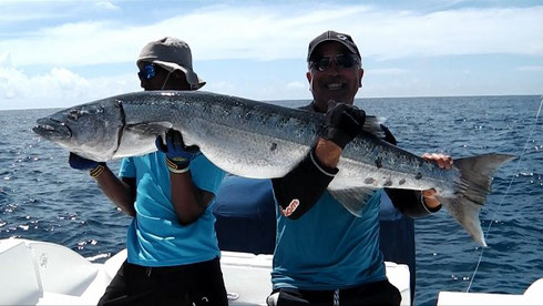 Seychelles fishing Barracuda Dec. 2013