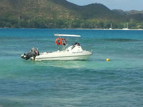 Seychelles fishing small boat for jigging & popping