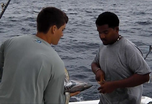 Seychelles fishing bridle Tuna Jan. 2014