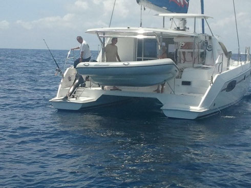 Seychelles fishing Sailfish on Catamaran Dec. 2013