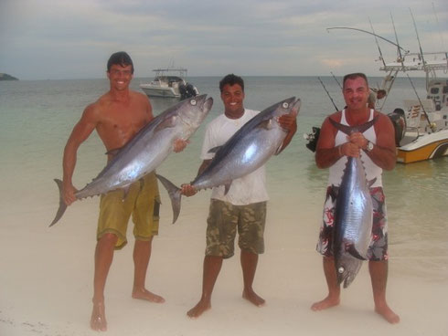 Seychelles fishing jigging catch 3 Dogtooths