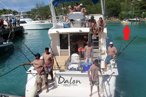 Seychelles fishing La Digue boat Oct. 2013