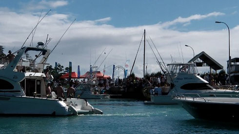 Seychelles fishing La Digue tournament boats sea view