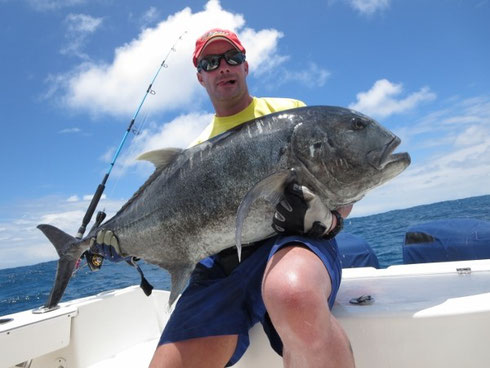 Seychelles fishing Giant Trevally Seb 2 Oct. 2013