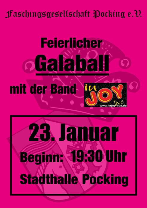 Feierlicher Galaball mit der Band inJoy am 23. Januar 2016 in der Stadthalle Pocking