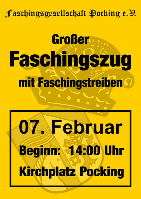 Großer Faschingszug mit Faschingstreiben am 7. Februar 2016 in Pocking