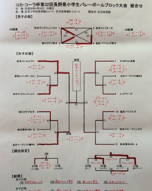 コカコーラ  ブロック大会結果
