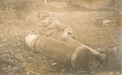 Französischer Minenblindgänger in der Reservestellung am Sattelkopf in den Vogesen 1915