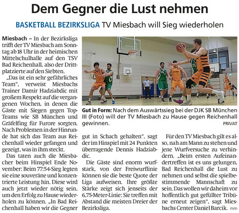 Artikel im Miesbacher Merkur am 13. März 2026 - Zum Vergrößern klicken