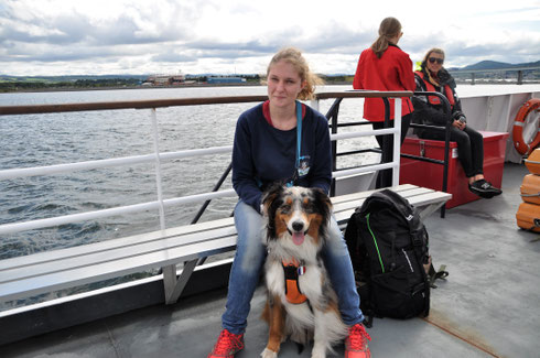 Dolphin Spirit à Inverness en Ecosse avec son chien