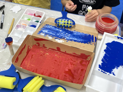 えどがわBOXアート展に向けたこどもたちの制作