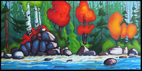 Vision d'automne 30x60 huile sur toile