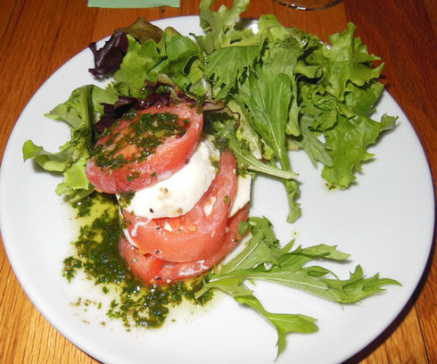 Our Starter at New England House was a Delicious Caprese Salad