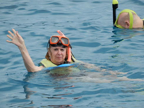 2022 One of our passengers snorkeling at Turtle Bay St. Thomas