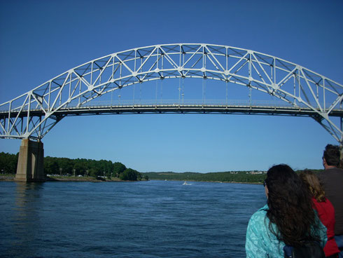 We'll Cruise under the Bourne Bridge Spanning the Cape Cod Canal and Opened in 1935