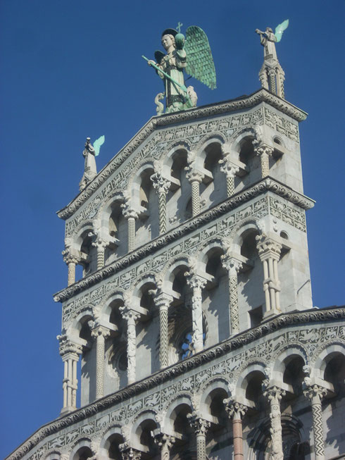 2012 Lucca - This Gorgeous Facade of San Michaele has an Animated Angel on Top