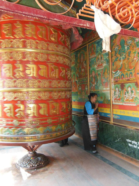 2013 This Giant Prayer Wheel was constantly in use by Pilgrims at Boudhanath Stupa