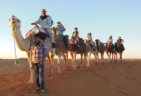 Our Camel Driver leads us through the Desert near Merzouga in Southeastern Morocco