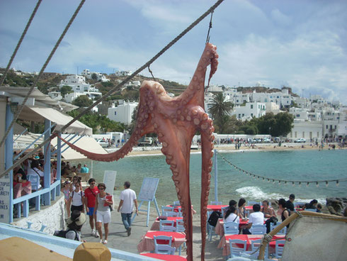 2011 Mykonos - Part of the Octopus Tenderizing Process at Babulas Taverna